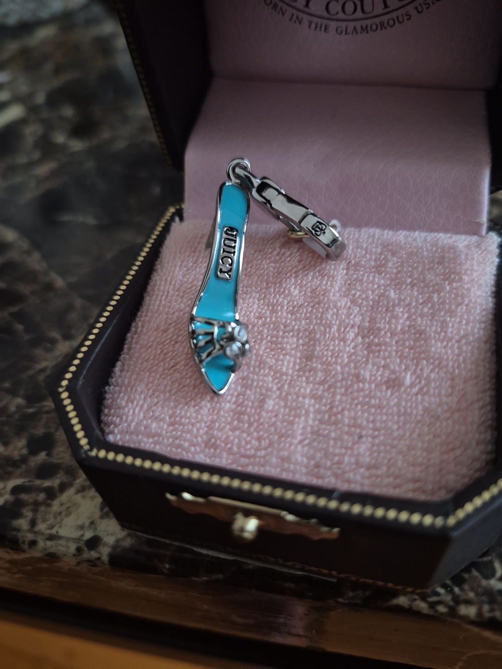 Y2K Rare Juicy Couture Blue High Heel Shoe Charm
